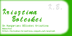 krisztina bolcskei business card